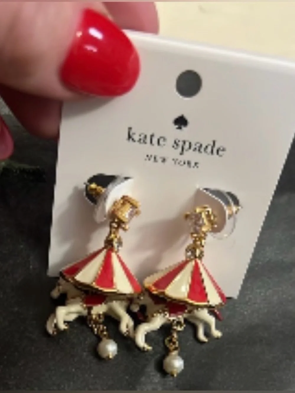 kate spade New York Carousel Horse Drop Earrings